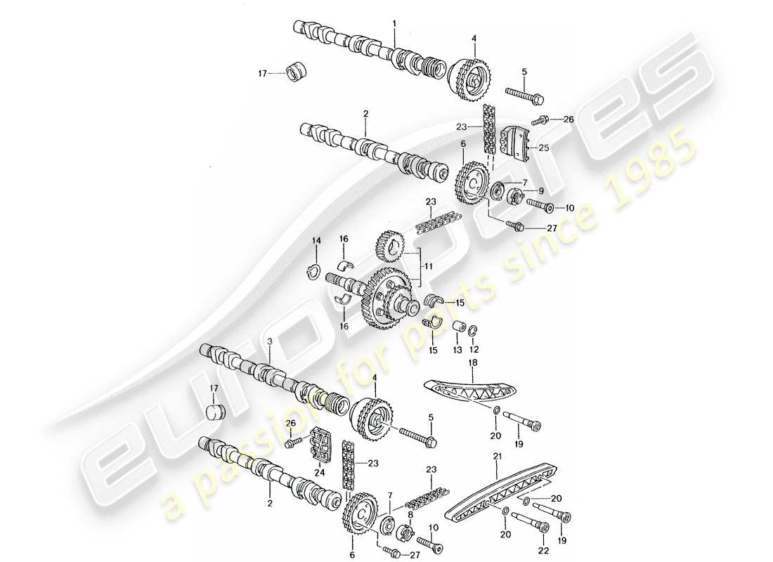 porsche 2005 (996 gt3) valve control part diagram