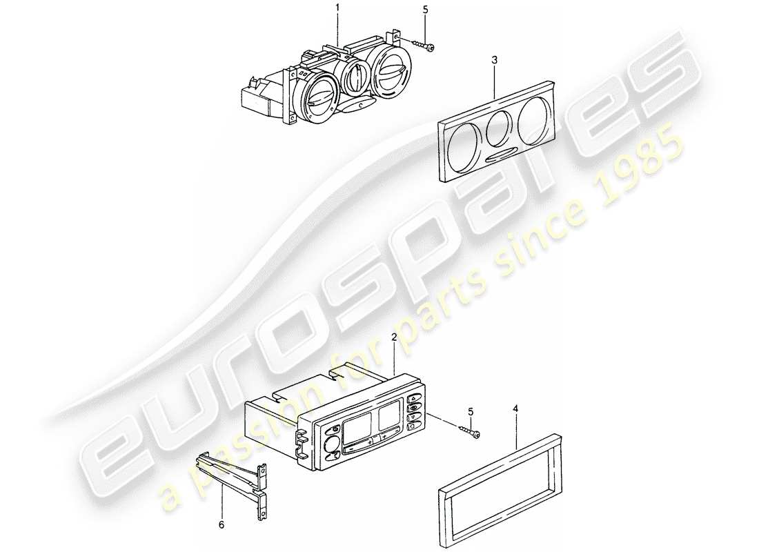 porsche 2002 (986 boxster) control switch parts diagram