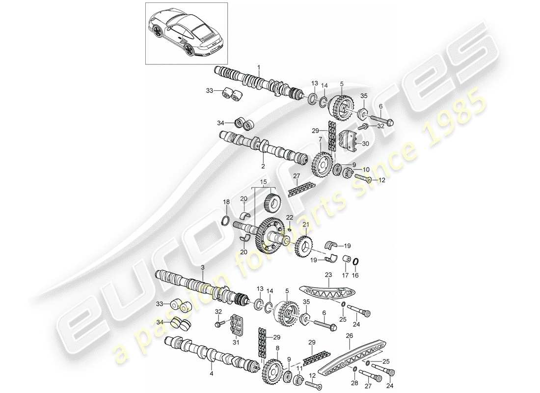 porsche 2009 997-2 turbo / gt2 valve control parts diagram