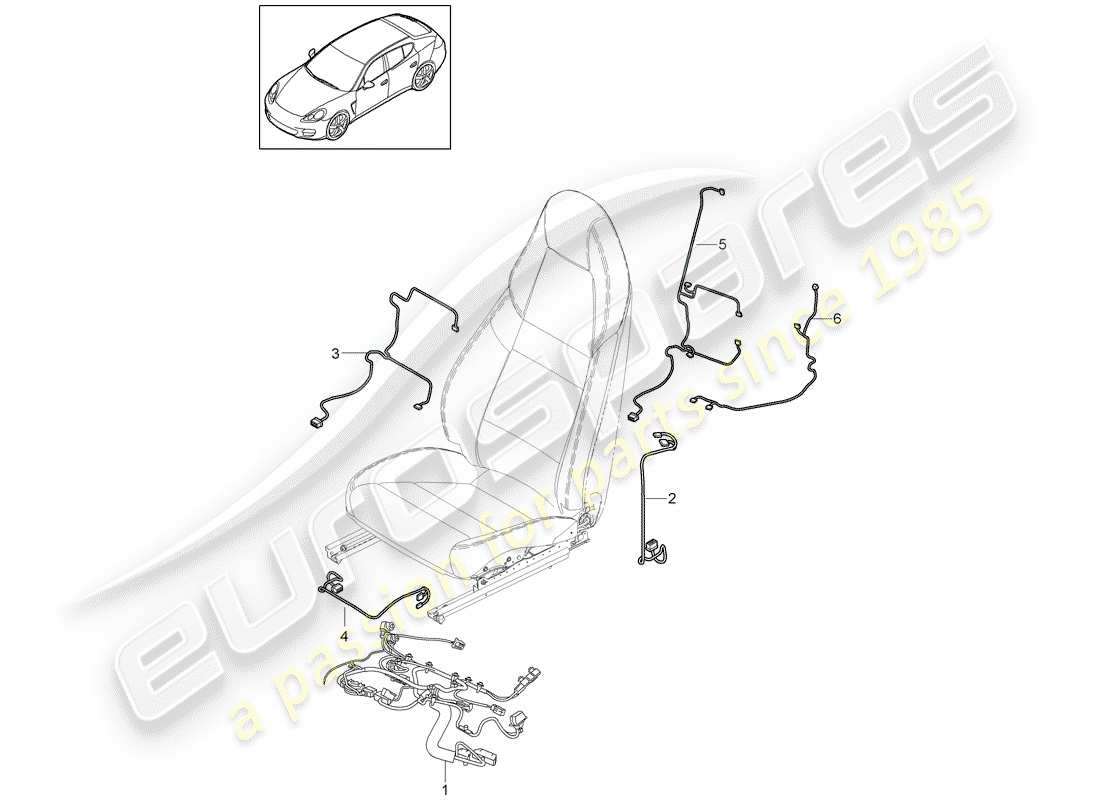 porsche 2014 (panamera 970) wiring looms standard seat front comfort seat sports seat airbag lumbar for vehicles w/ seat ventilat. part diagram