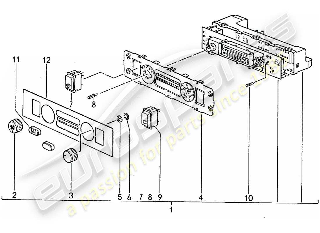 porsche 1990 (944) control switch part diagram