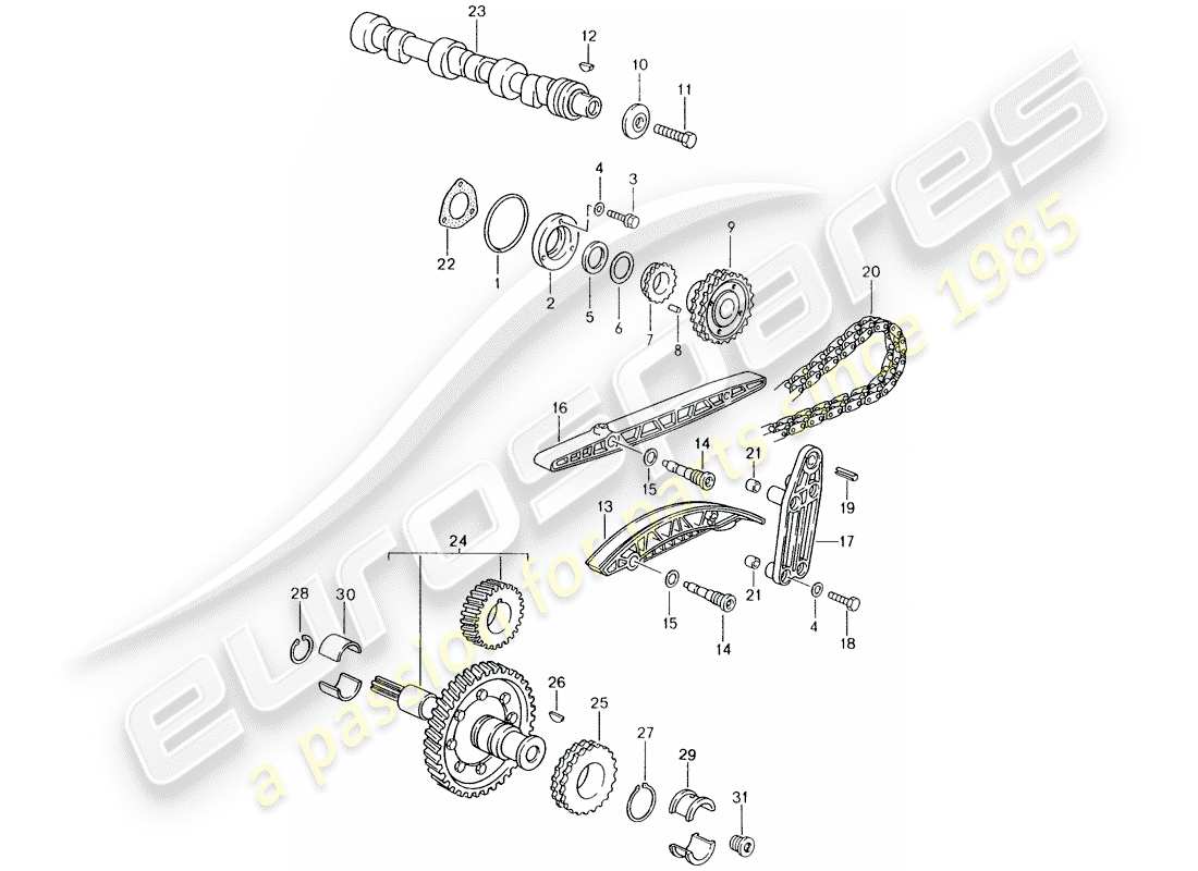 porsche 1997 (993) valve control part diagram