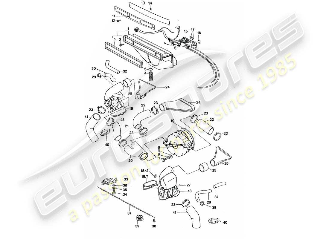 porsche 1976 (911 turbo) ventilation - heating system 2 - d - mj 1977>> part diagram