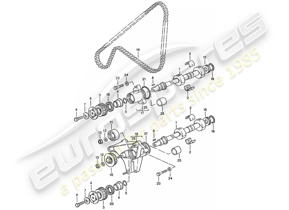 porsche 1986 (924s) shaft - driving mechanism parts diagram