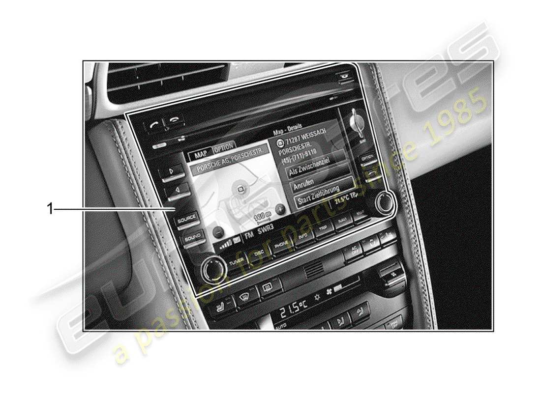 porsche 1989 (tequipment) navigation system parts diagram
