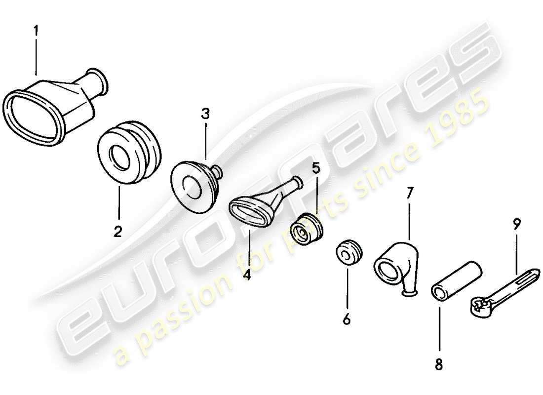 porsche 1986 (924s) grommet - tie wrap parts diagram