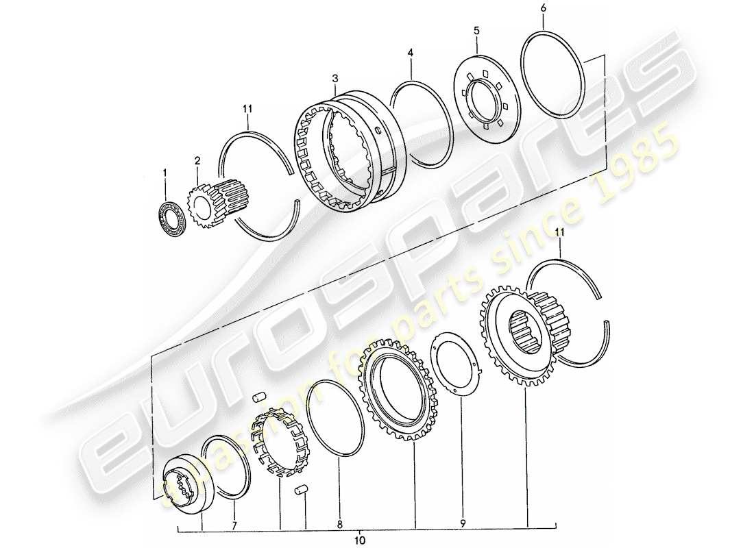 porsche 1990 (928) automatic transmission - freewheel part diagram
