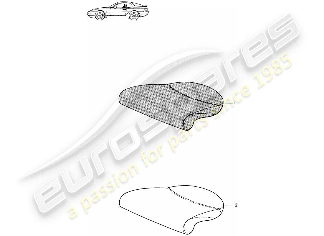 a part diagram from the porsche 1994 (seats for 944/968/911/928) parts catalogue