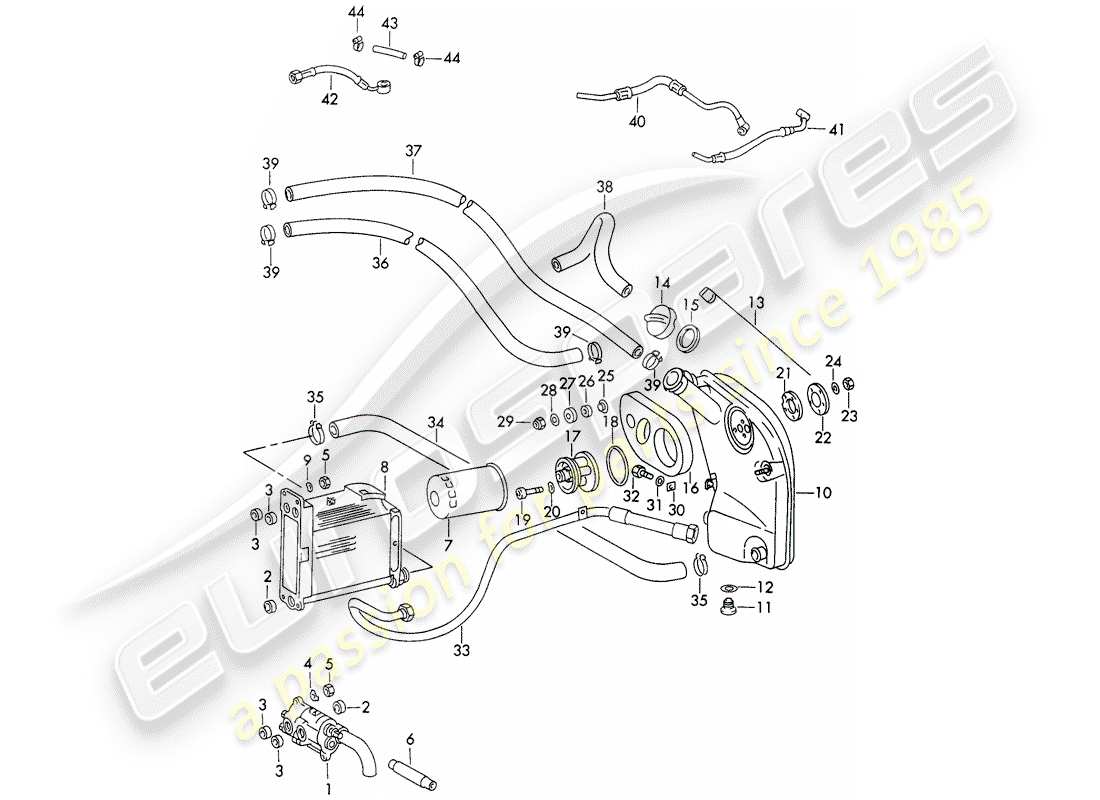 a part diagram from the porsche 1971 (911) parts catalogue