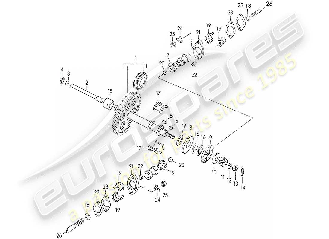 a part diagram from the porsche 1953 (356/356a) parts catalogue