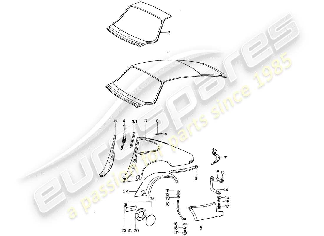 a part diagram from the porsche 1975 (911 turbo) parts catalogue
