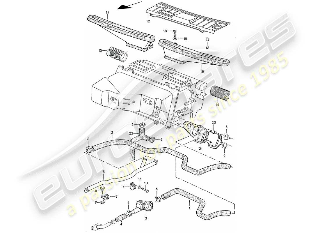 VIEW PARTS DIAGRAMS FROM THE PORSCHE 928 PARTS CATALOGUE a part diagram from the porsche 928 parts catalogue