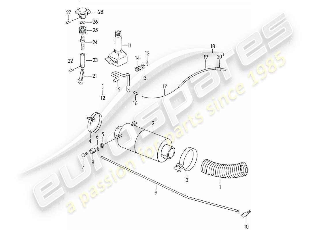 a part diagram from the porsche 1958 (356/356a) parts catalogue