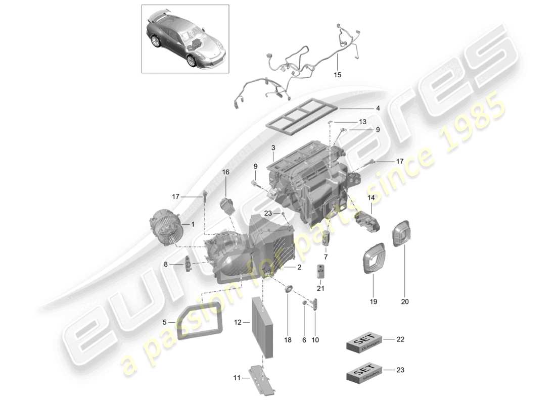 a part diagram from the porsche 2017 (991-2 r/gt3/rs) parts catalogue