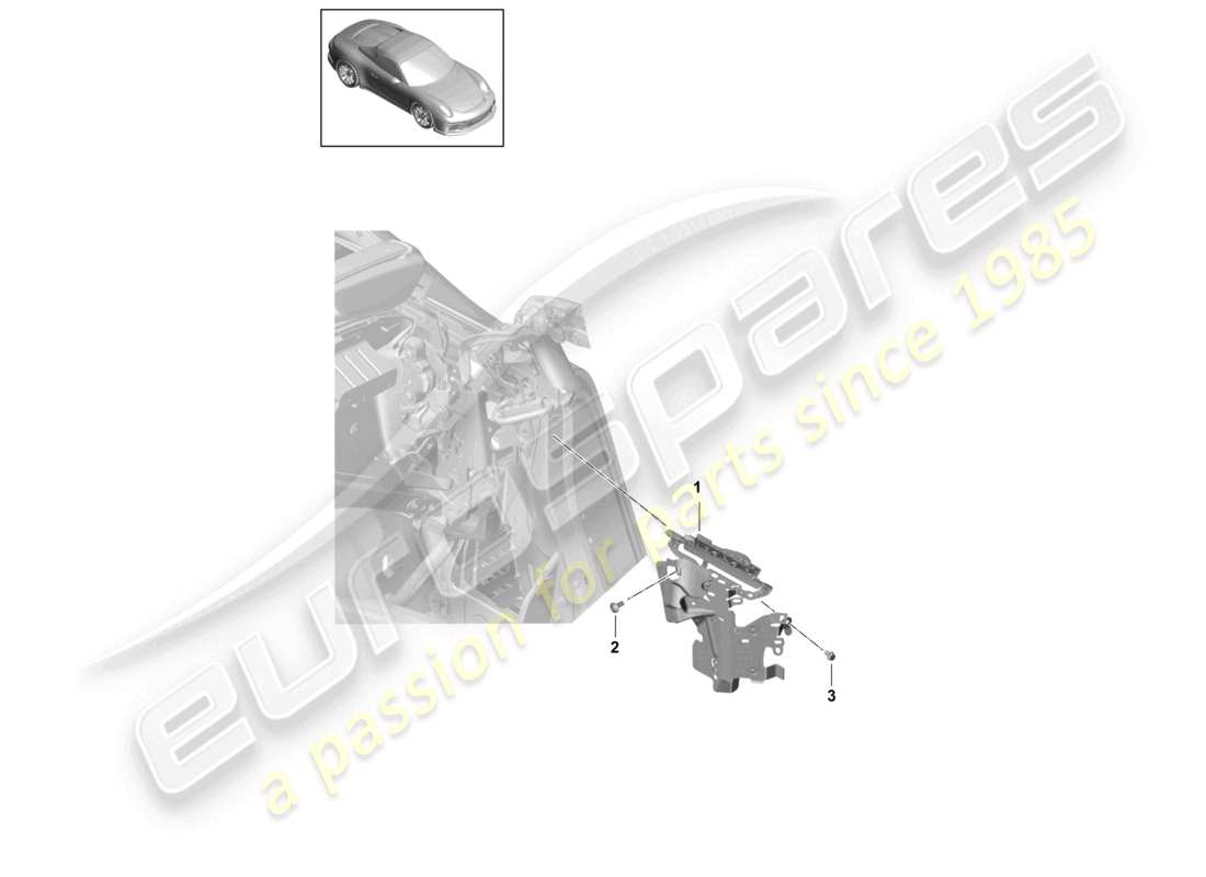 a part diagram from the porsche 2016 (991-1 r/gt3/rs) parts catalogue