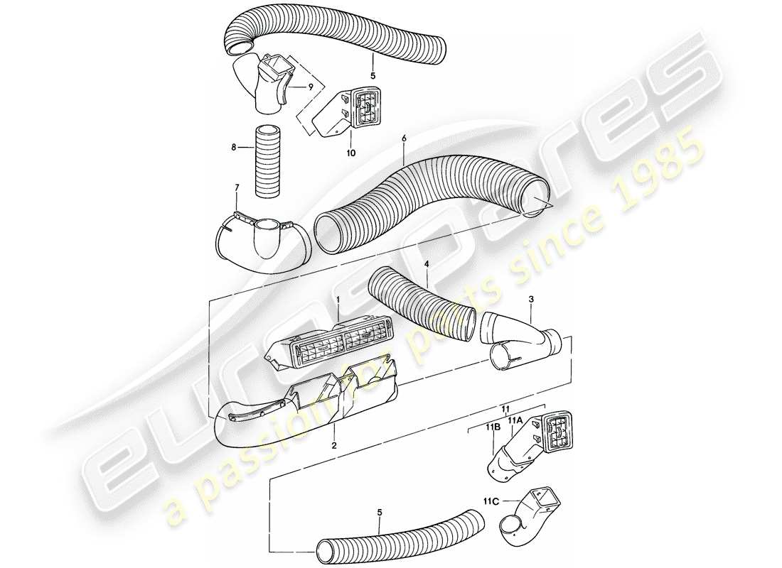 a part diagram from the porsche 924 parts catalogue