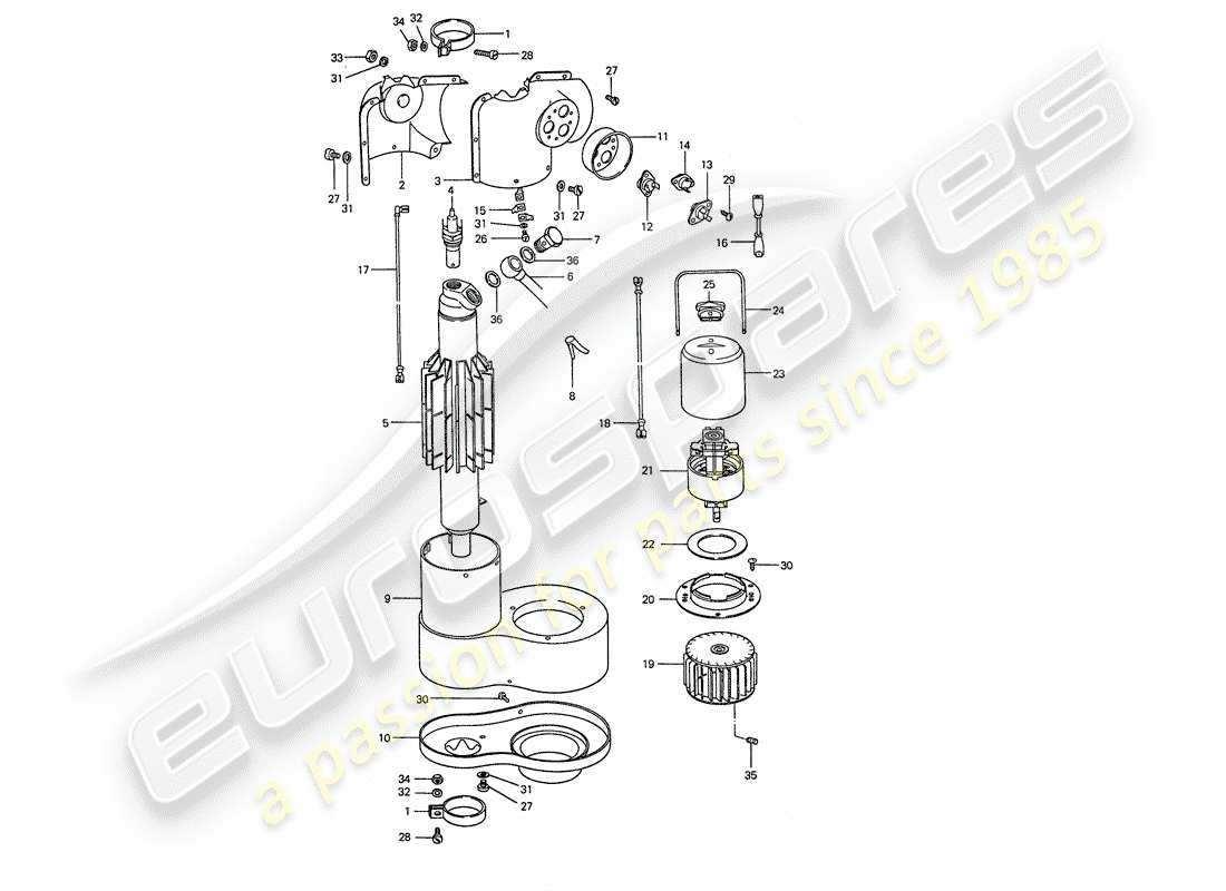 a part diagram from the porsche 911 parts catalogue