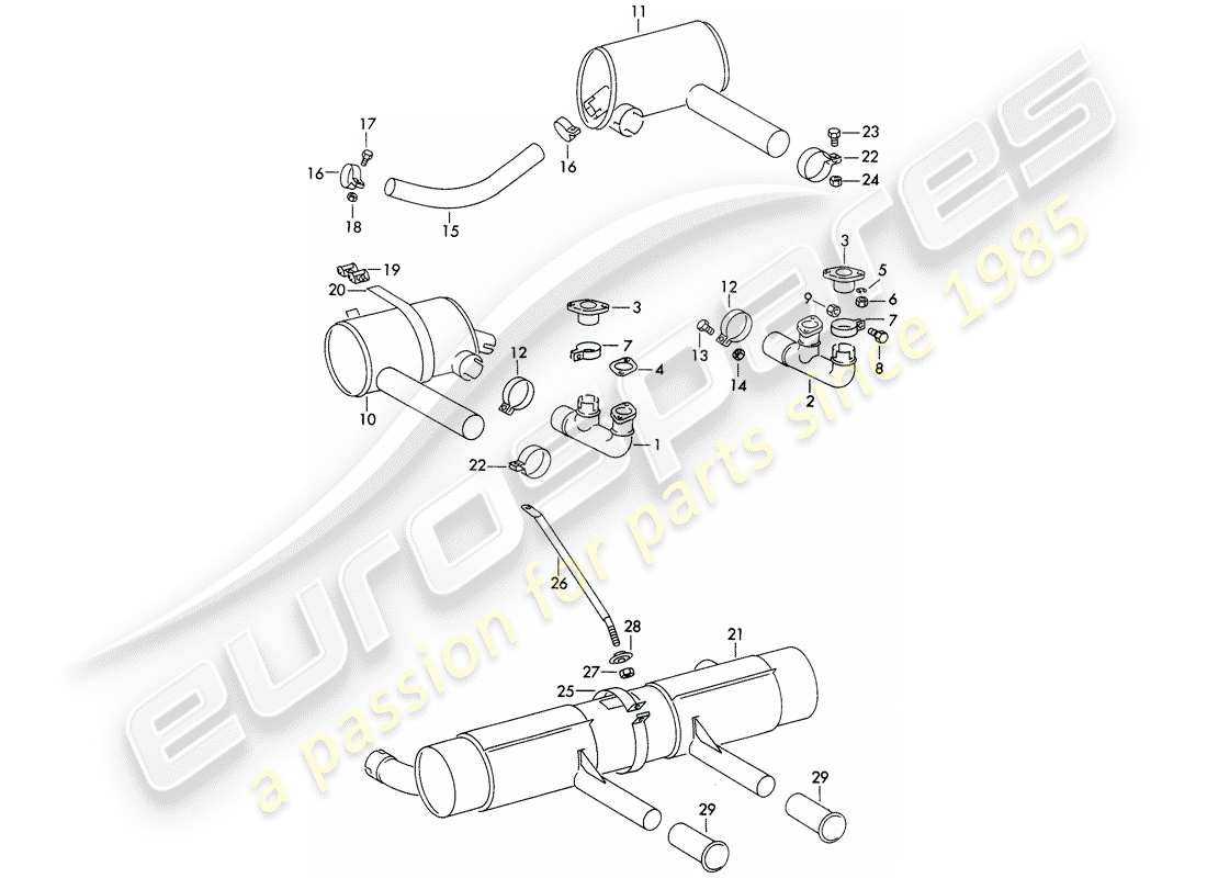 a part diagram from the porsche 1952 (356/356a) parts catalogue