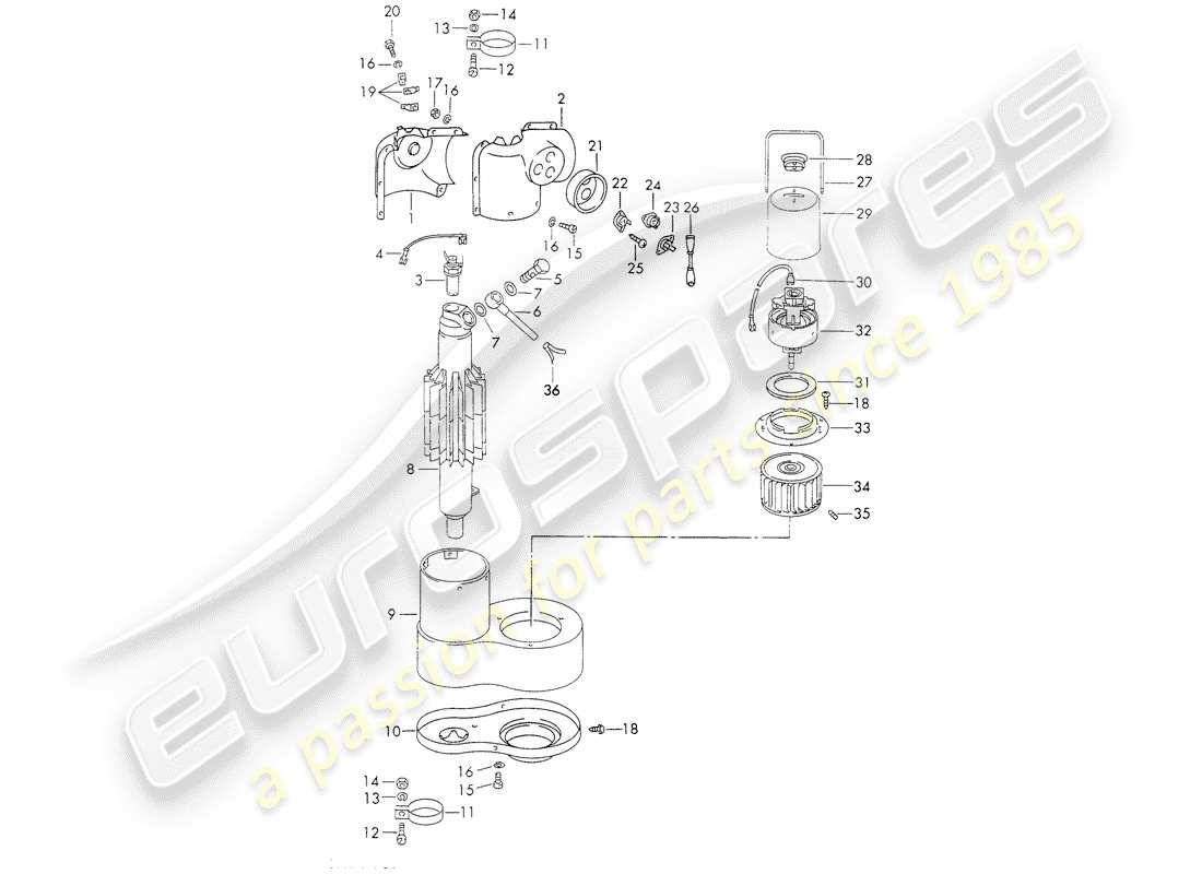 a part diagram from the porsche 1970 (911) parts catalogue
