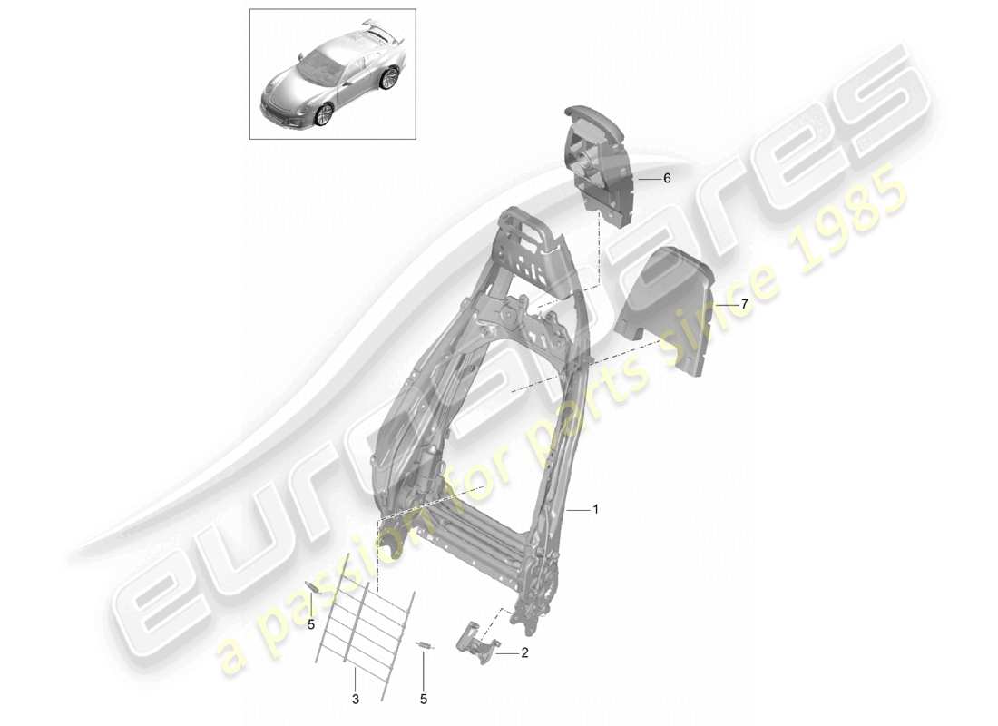 a part diagram from the porsche 991 parts catalogue