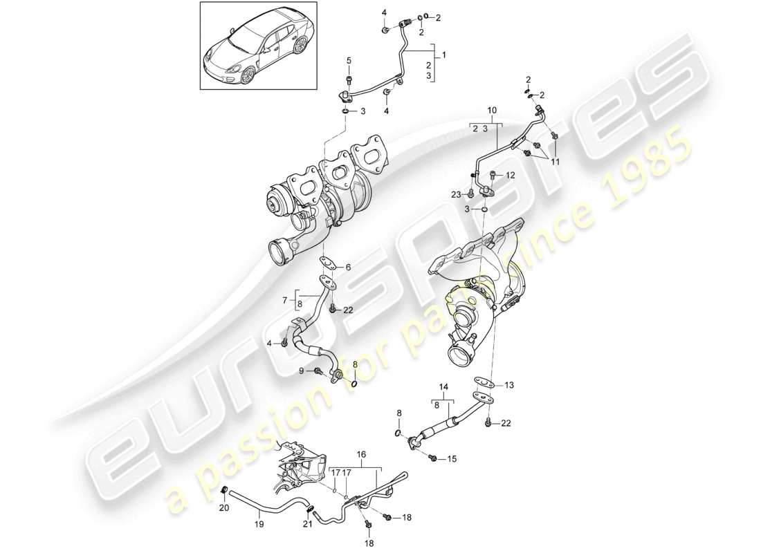 a part diagram from the porsche 2010 (panamera 970) parts catalogue