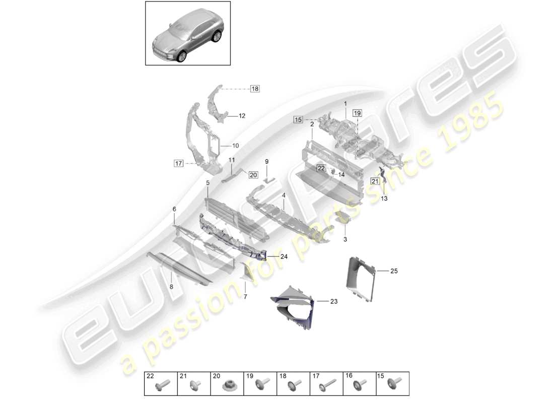a part diagram from the porsche 2020 (macan) parts catalogue