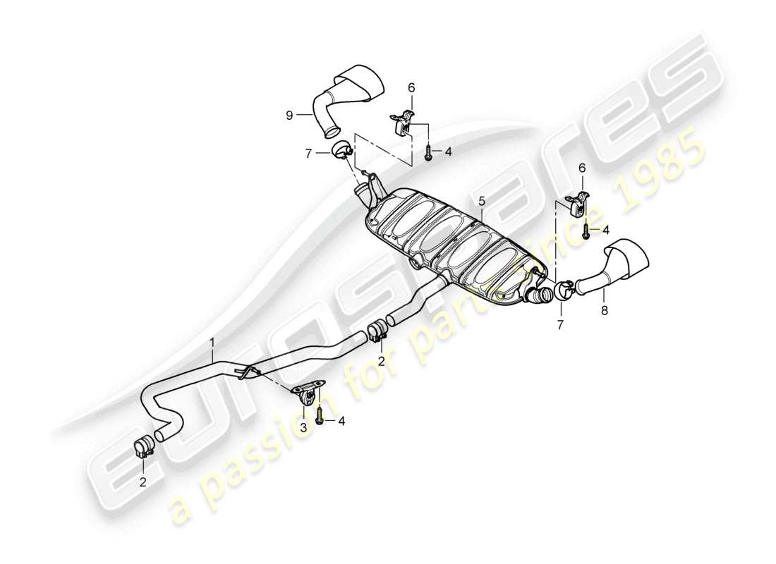 a part diagram from the porsche 2007 (cayenne e1 9pa) parts catalogue
