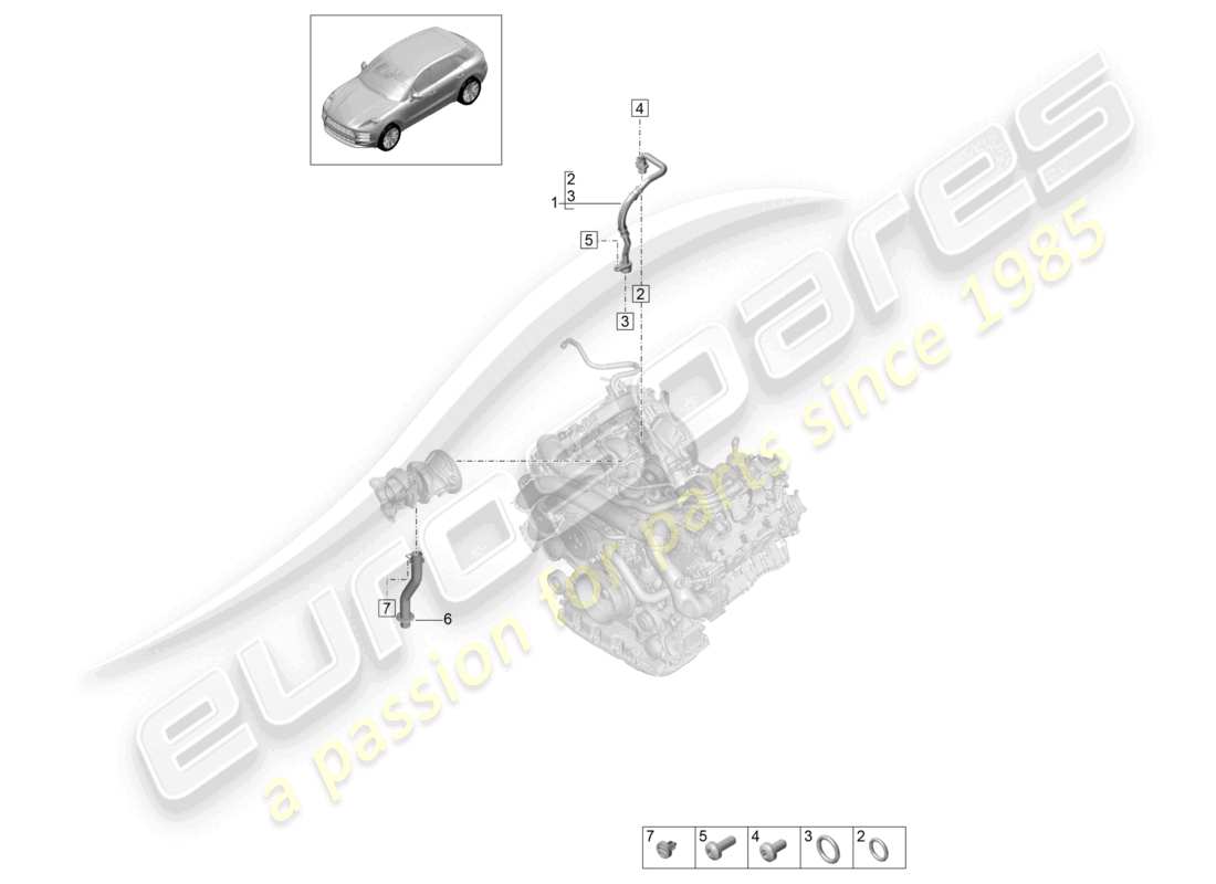 a part diagram from the porsche 2020 (macan) parts catalogue