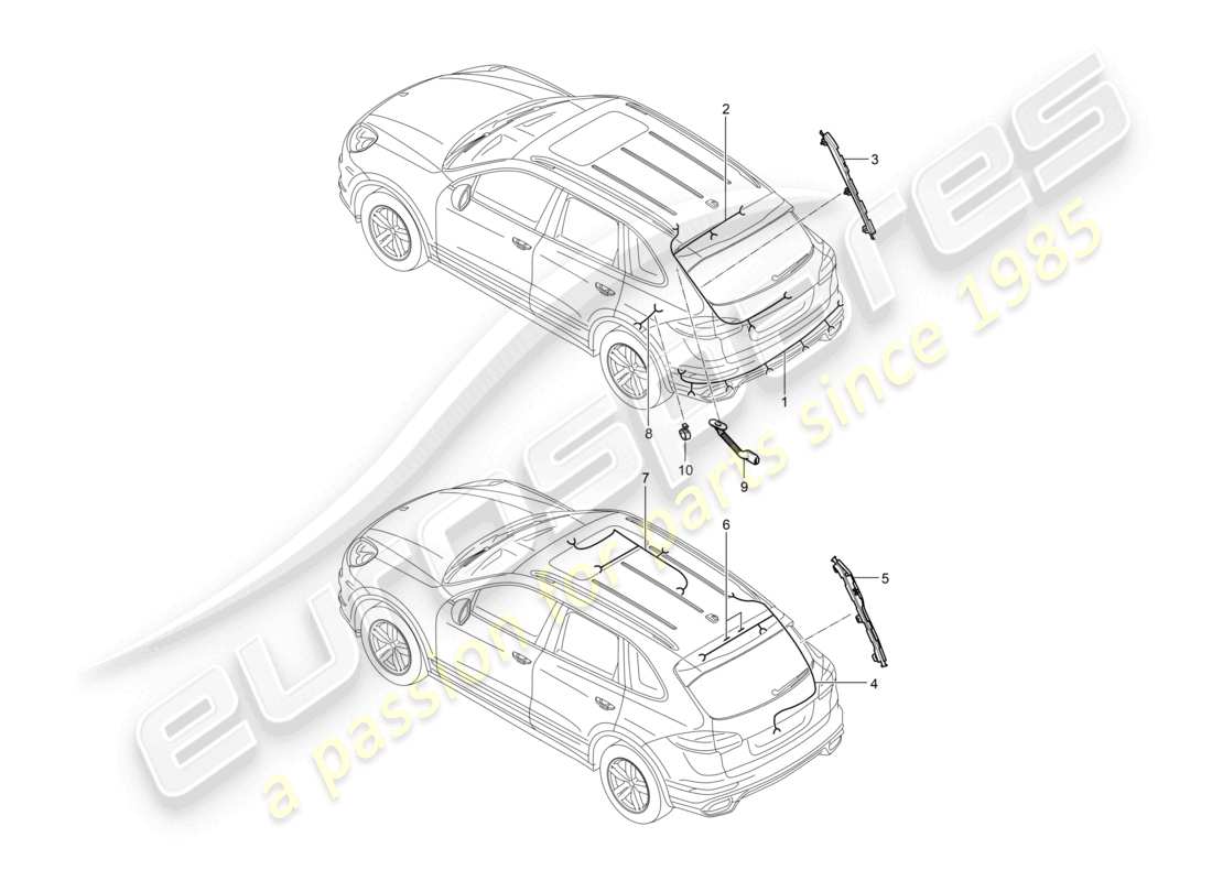 a part diagram from the porsche cayenne parts catalogue