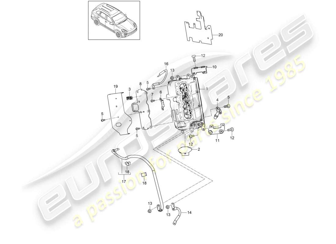 a part diagram from the porsche 2013 (cayenne e2 92a) parts catalogue