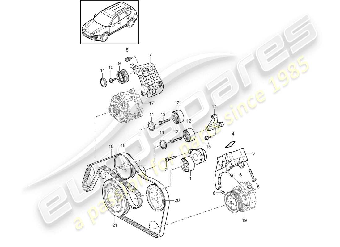 a part diagram from the porsche cayenne parts catalogue