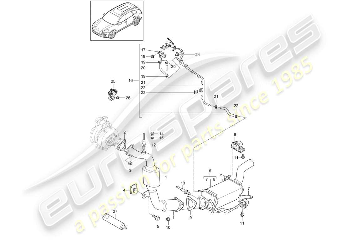 a part diagram from the porsche 2018 (cayenne e2 92a) parts catalogue
