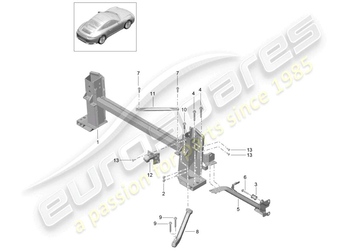 a part diagram from the porsche 991 parts catalogue