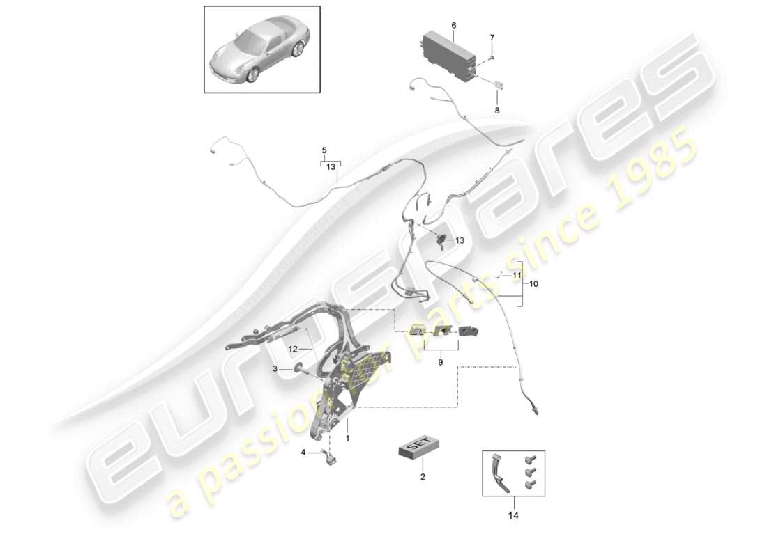 a part diagram from the porsche 991 parts catalogue