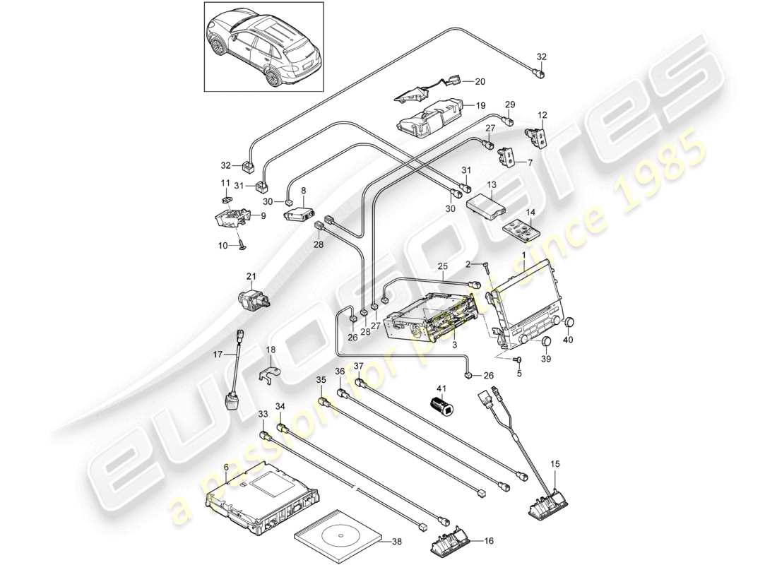a part diagram from the porsche 2013 (cayenne e2 92a) parts catalogue