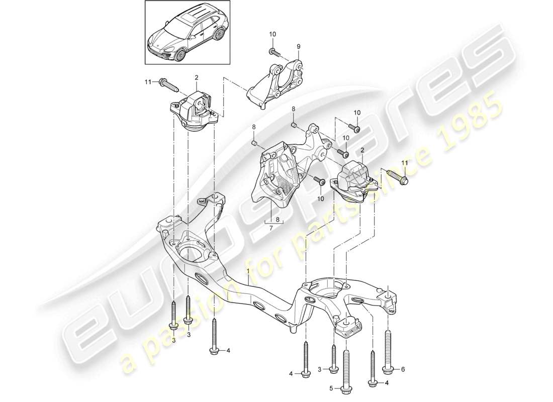 a part diagram from the porsche 2012 (cayenne e2 92a) parts catalogue