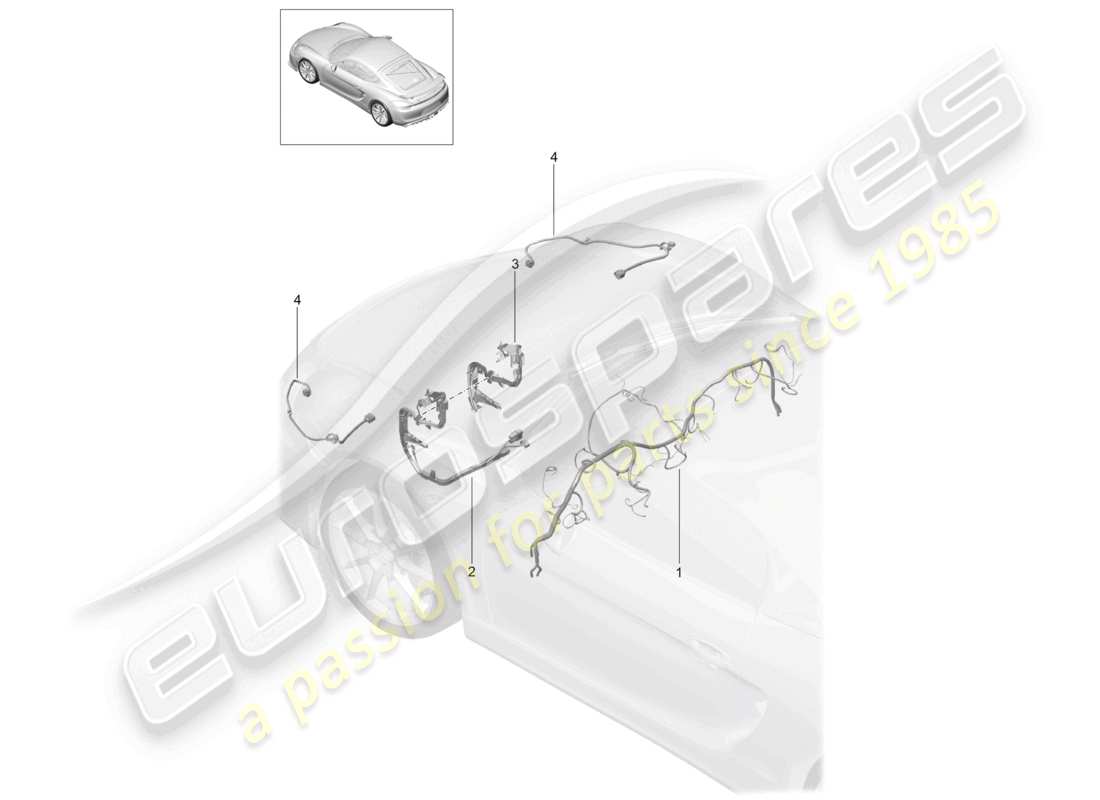 a part diagram from the porsche cayman parts catalogue