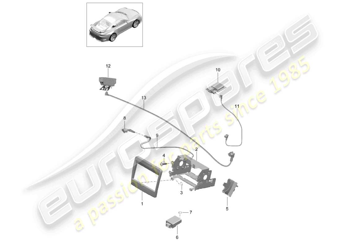 a part diagram from the porsche 991 parts catalogue