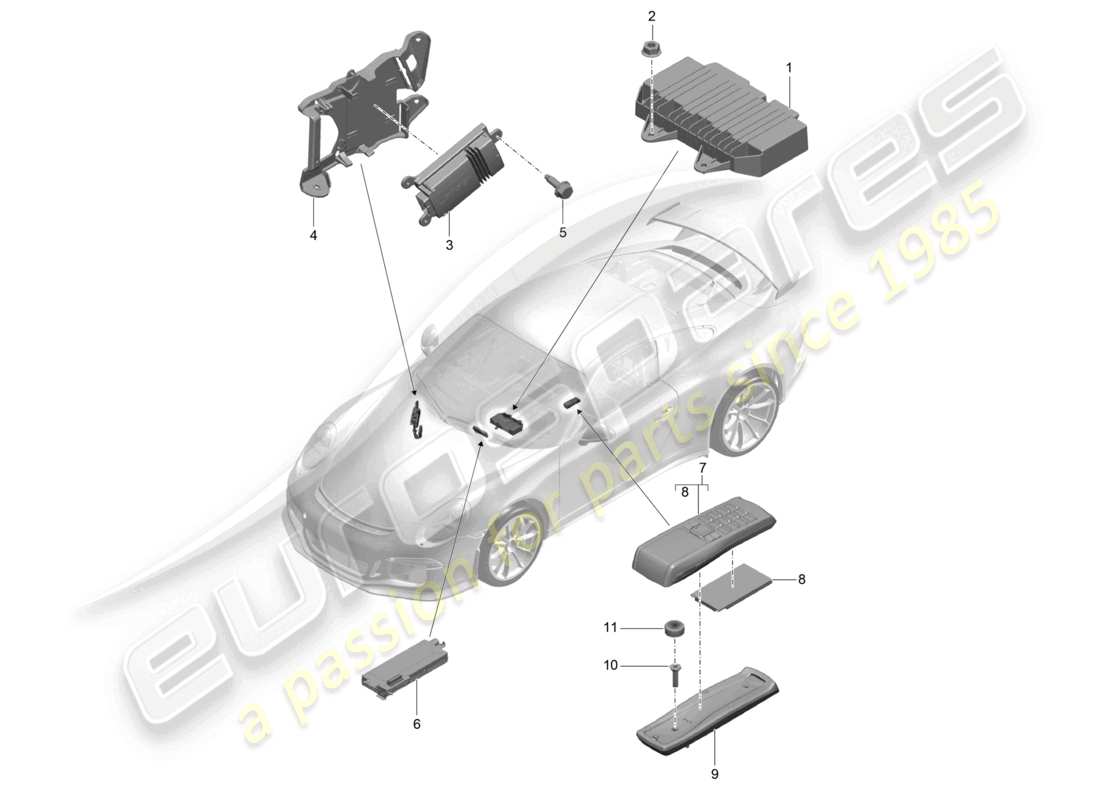 VIEW PARTS DIAGRAMS FROM THE PORSCHE 991 PARTS CATALOGUE a part diagram from the porsche 991 parts catalogue