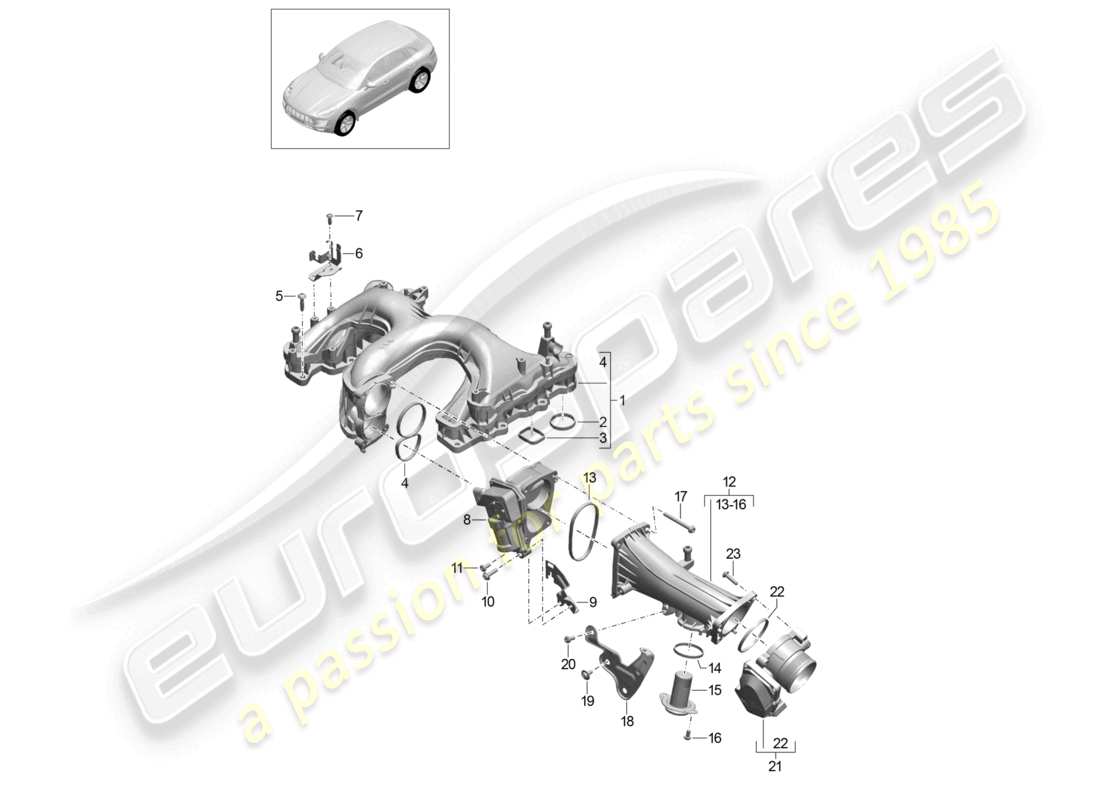 a part diagram from the porsche 2014 (macan) parts catalogue
