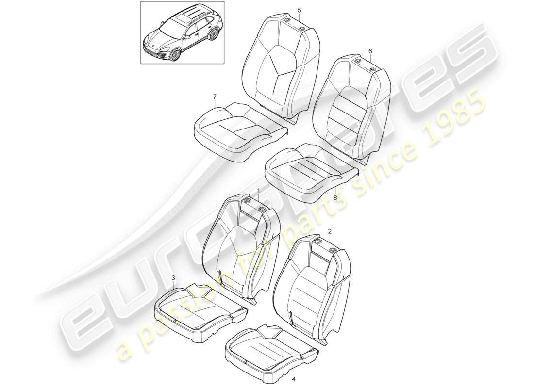 a part diagram from the porsche 2018 (cayenne e2 92a) parts catalogue