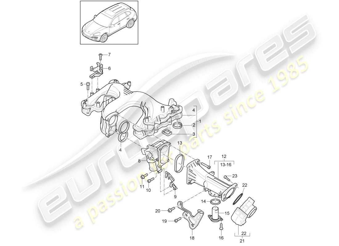 VIEW PARTS DIAGRAMS FROM THE PORSCHE CAYENNE PARTS CATALOGUE a part diagram from the porsche cayenne parts catalogue