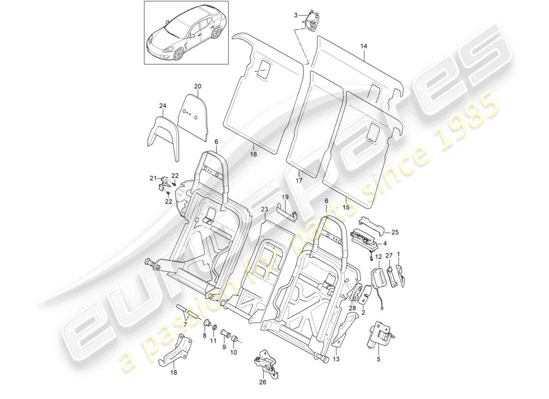 a part diagram from the porsche panamera parts catalogue
