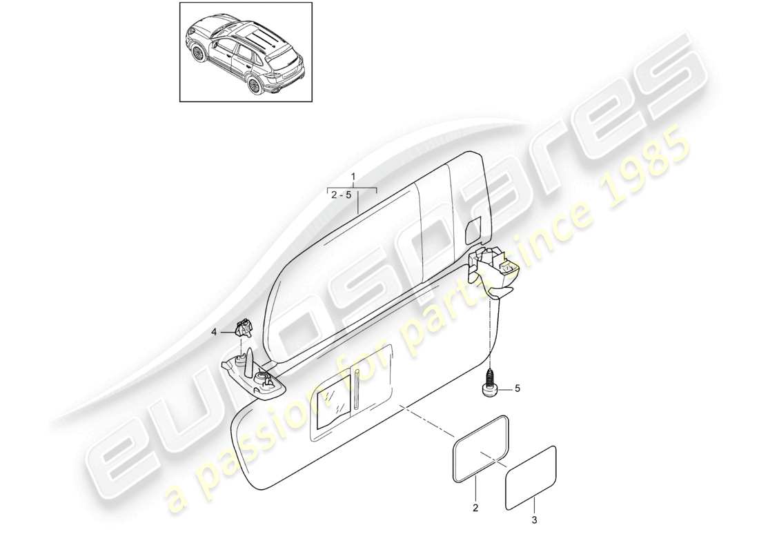a part diagram from the porsche 2013 (cayenne e2 92a) parts catalogue