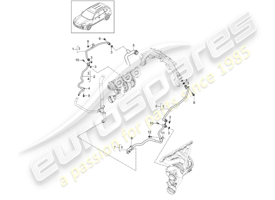 a part diagram from the porsche 2018 (cayenne e2 92a) parts catalogue