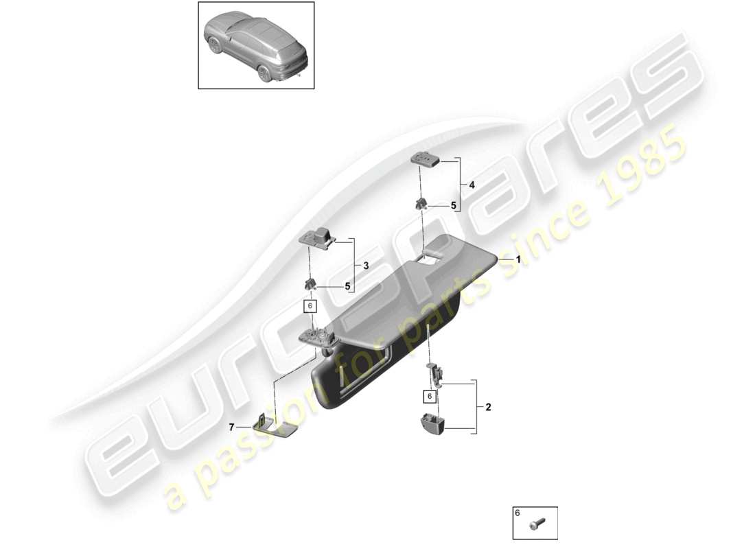 a part diagram from the porsche 2019 (cayenne e3 9ya/9yb) parts catalogue