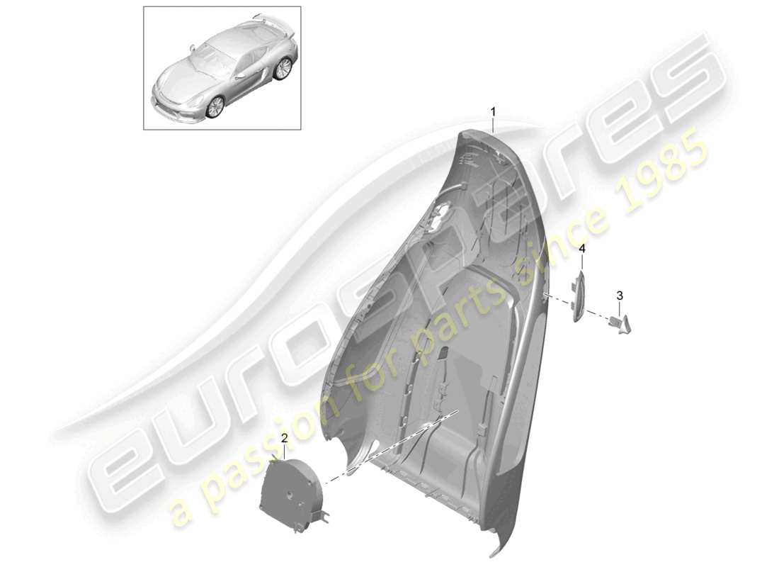 a part diagram from the porsche 2016 (981 cayman gt4) parts catalogue