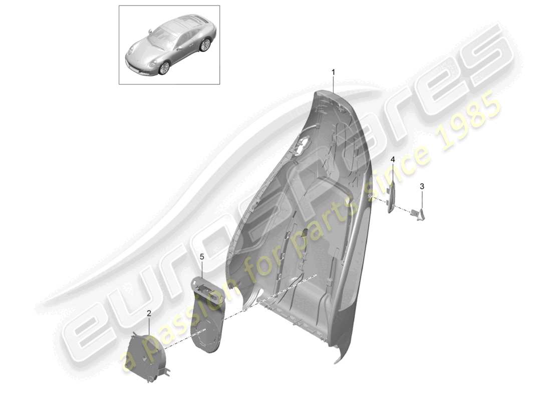 a part diagram from the porsche 991 parts catalogue
