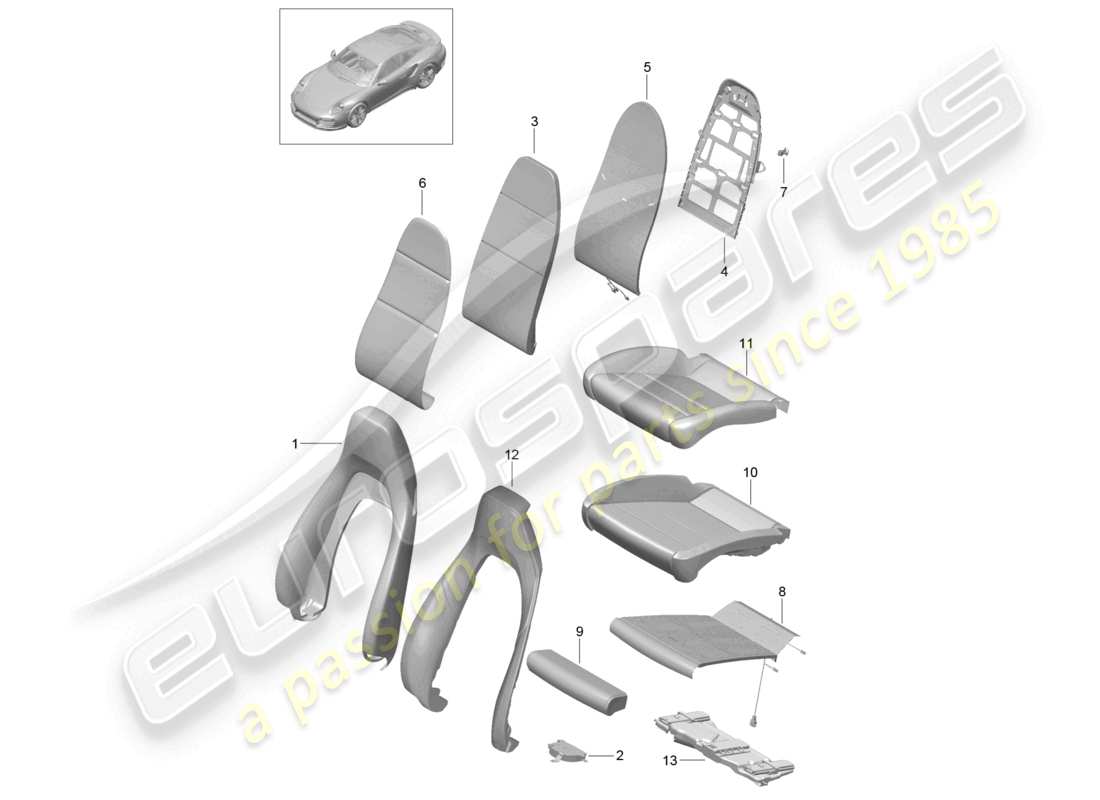 a part diagram from the porsche 991 parts catalogue