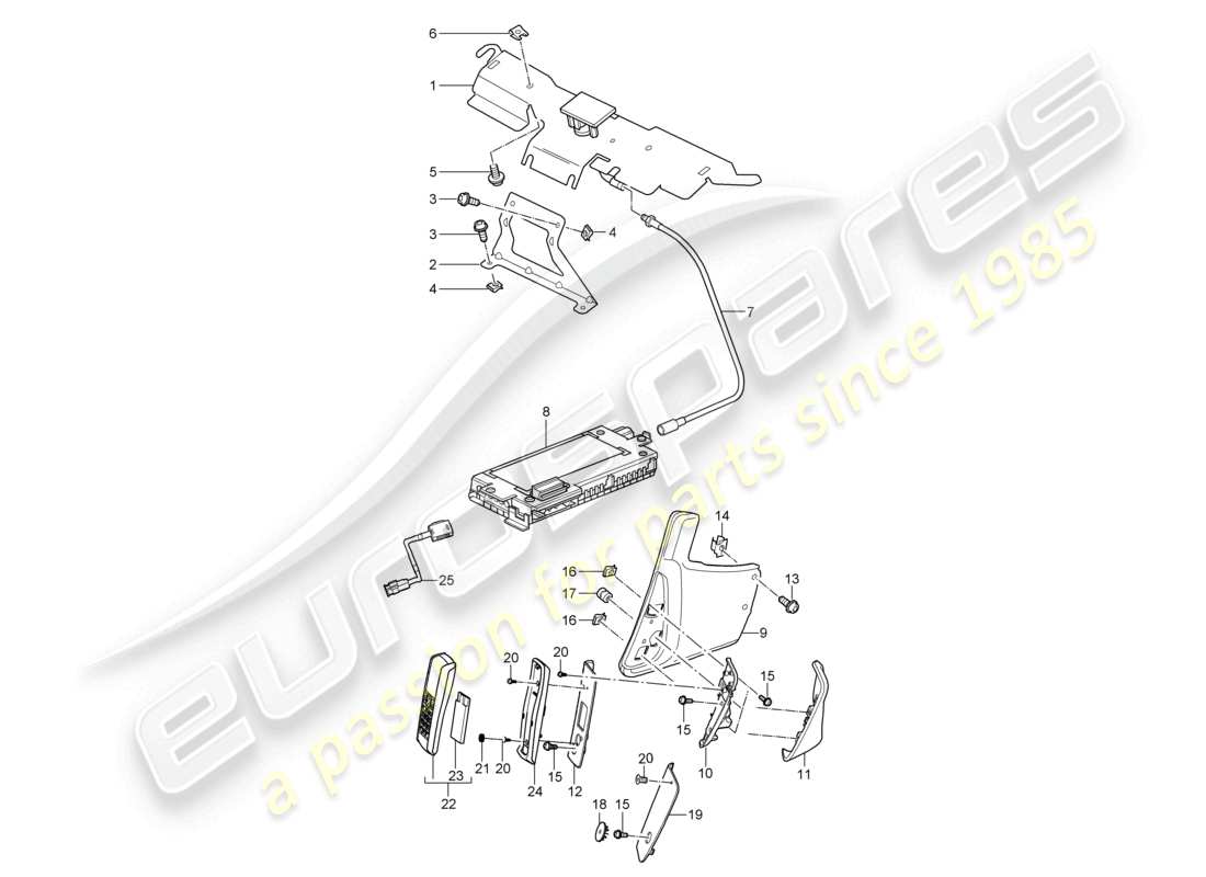 a part diagram from the porsche cayman parts catalogue